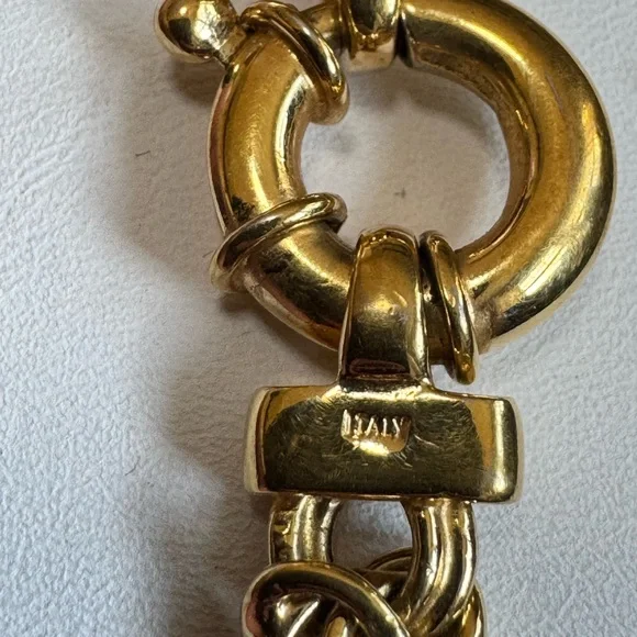 Paolo Romeo Italian Gold Over 925 Silver Byzantine Chain Bracelet - Picture 10 of 12